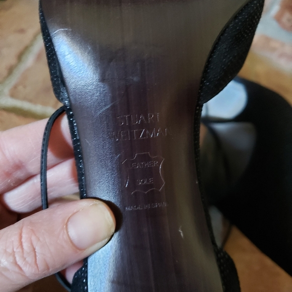 Stuart Weitzman Black Ankle Tie Heels - Picture 7 of 9